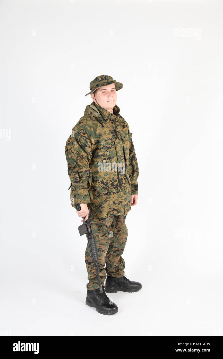Man in digital camouflage uniform hi-res stock photography and images ...