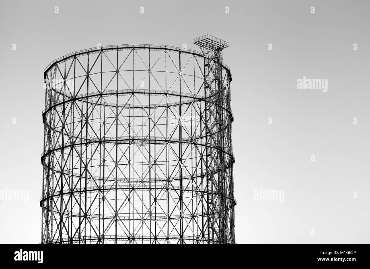 ARCHEOLOGY OF INDUSTRIAL ARCHITECTURE: OLD GASOMETER IN OSTIENSE DISTRICT (ROME, ITALY) Stock Photo
