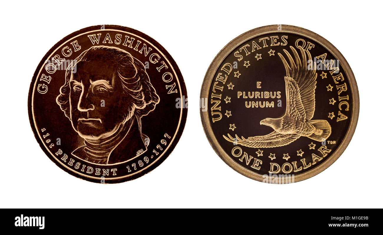 One dollar coin george washington hi-res stock photography