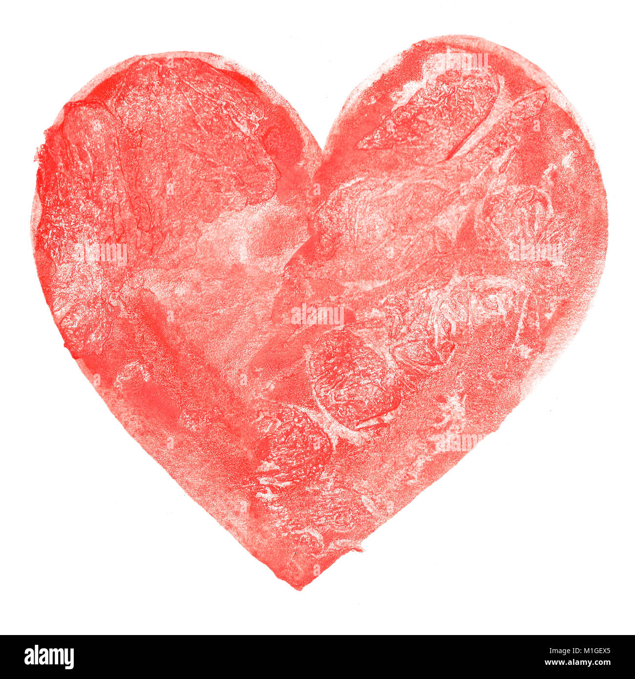Watercolor insulated illustration of a red heart symbol. Isolated image ...