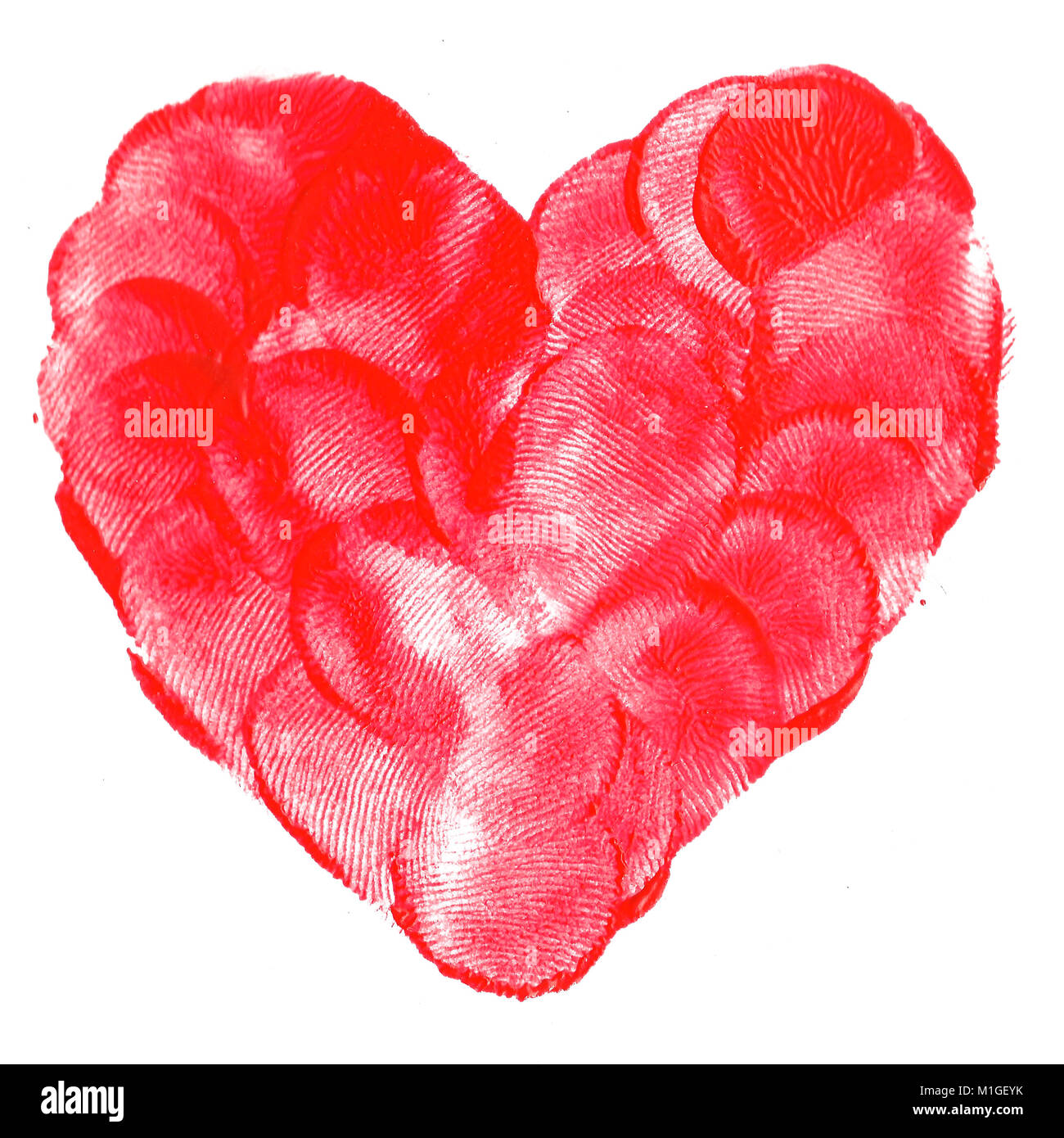 Watercolor insulated illustration of a red heart symbol. Isolated image ...