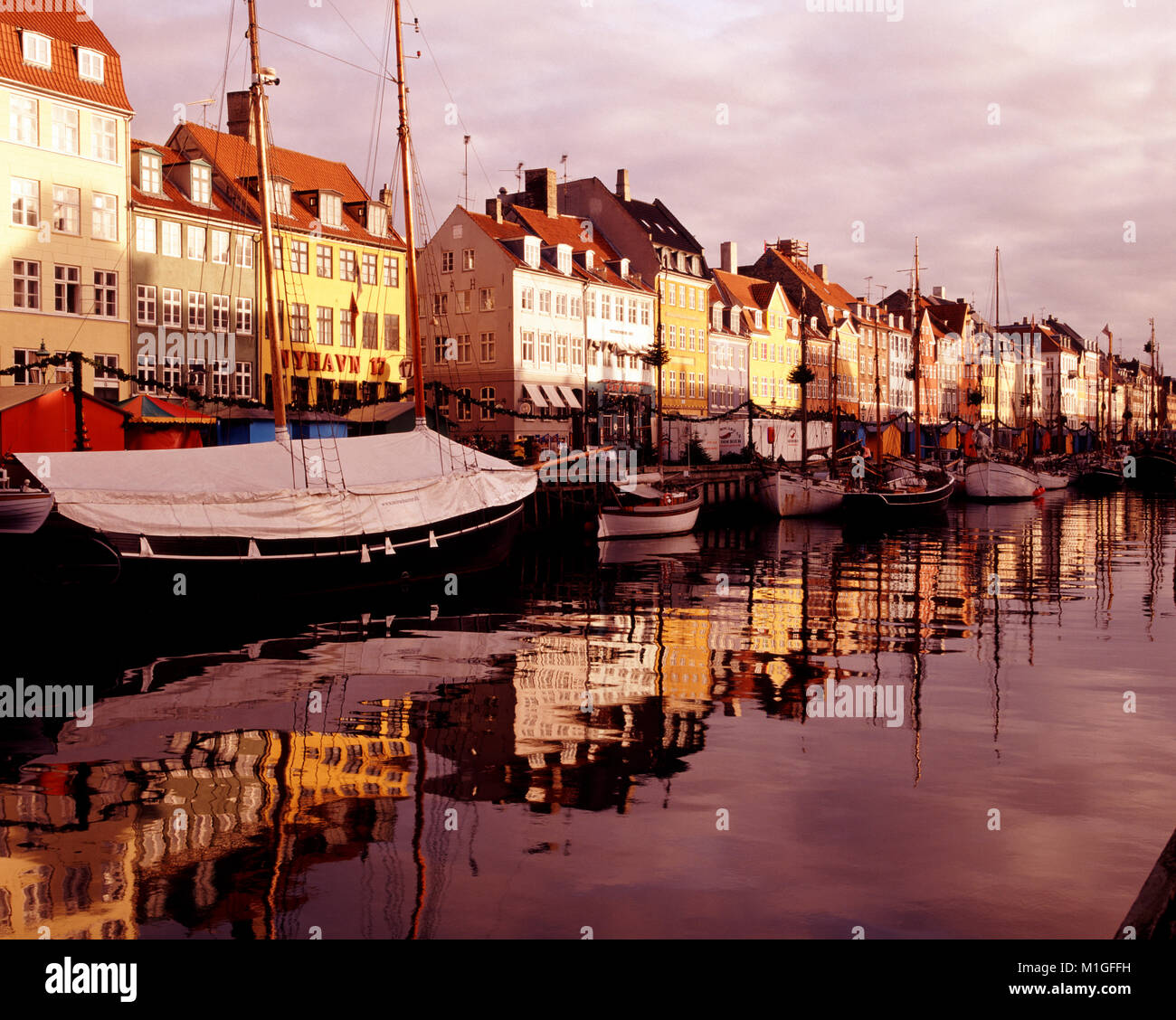Nyhavn in winter, Copenhagen, Denmark, Scandinavia Stock Photo