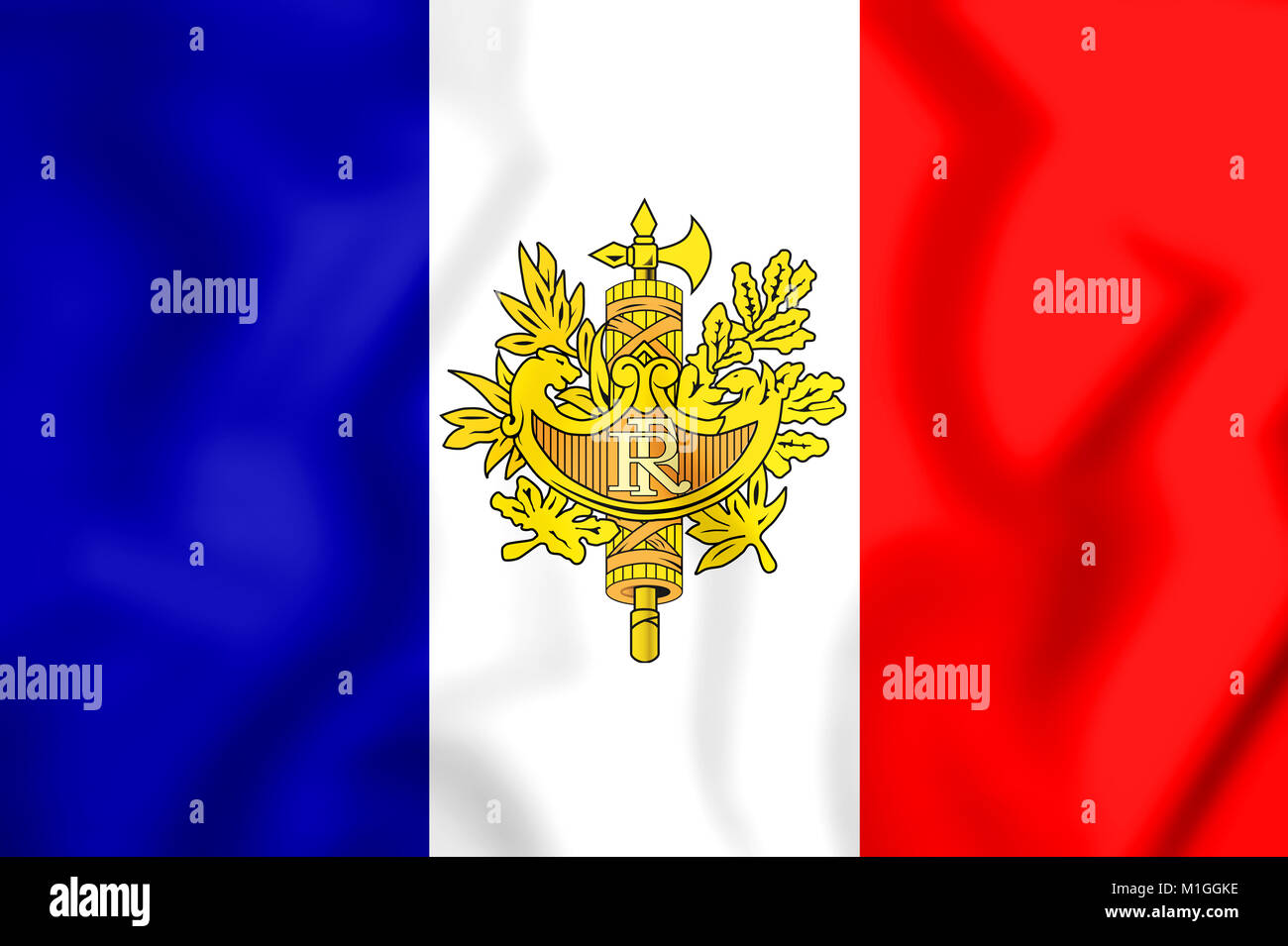3D Flag of the France. 3D Illustration. Stock Photo