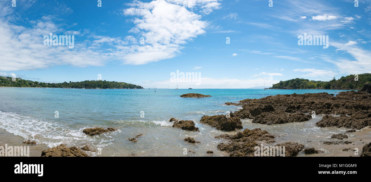 Panorama of a beach in new Zealand Stock Photo