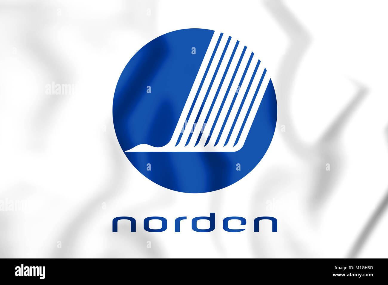 3D Flag of the Nordic Council. 3D Illustration. Stock Photo