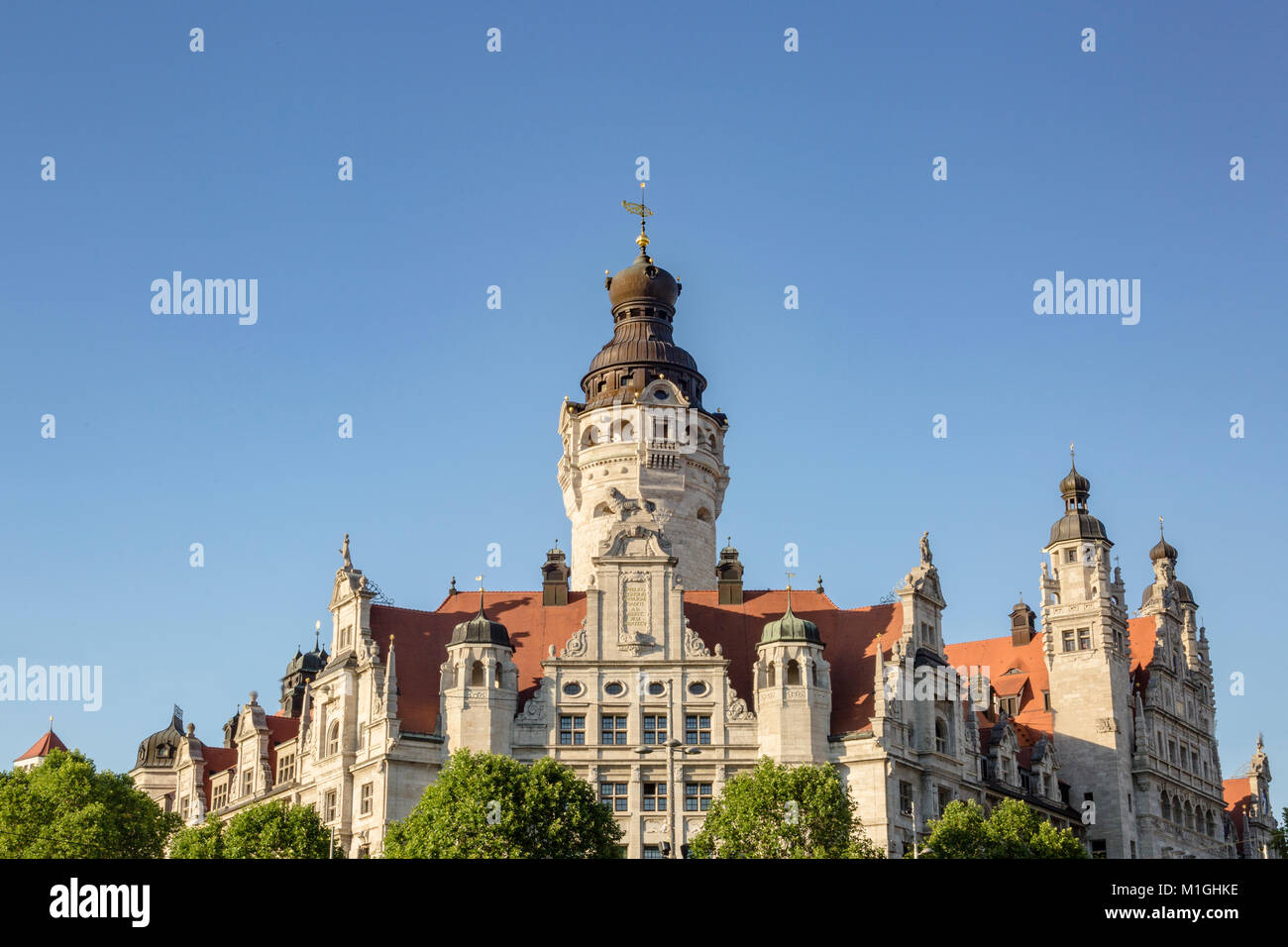 Pleißenburg (new town-hall) on a sunny day in summer in Leipzig City Stock Photo