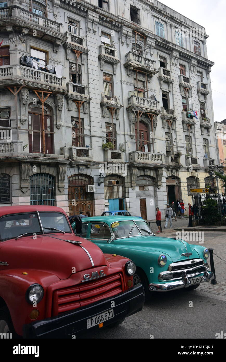 Vintage cars in Havana, Cuba Stock Photo