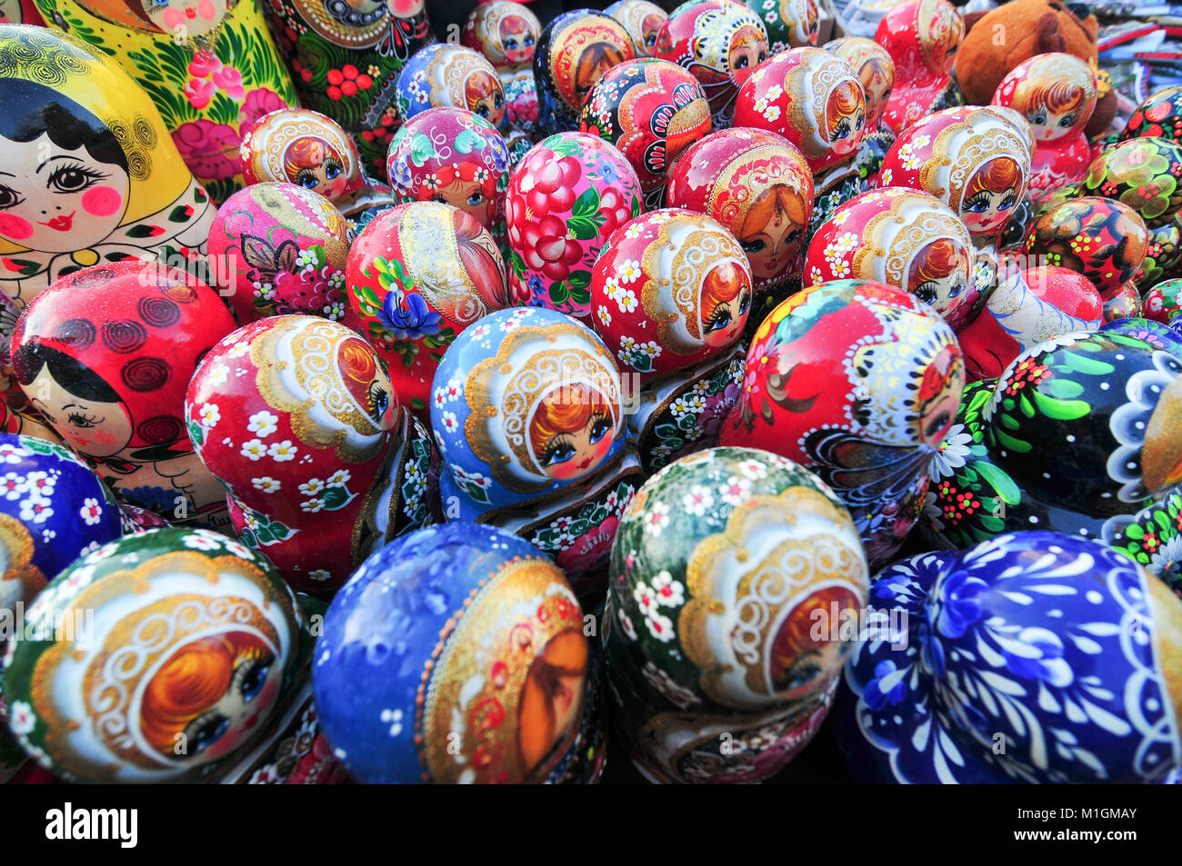 Russian nesting dolls for sale in Moscow, Russia Stock Photo Alamy