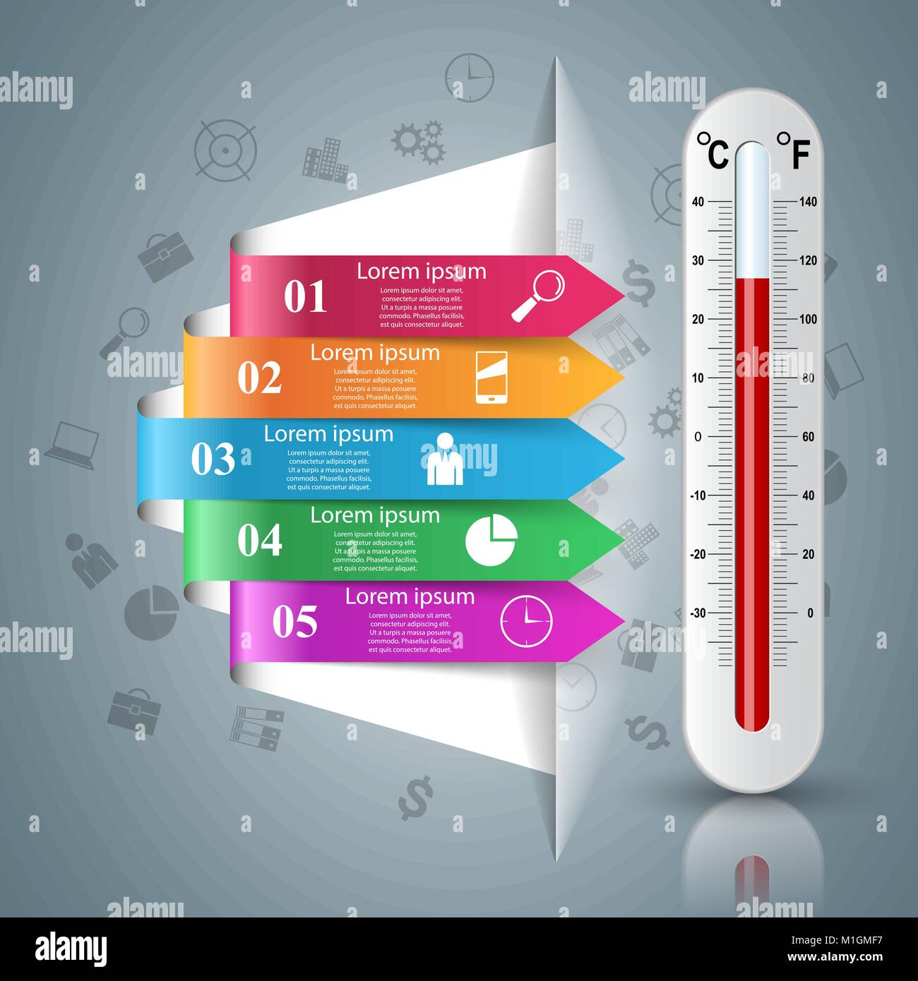 Thermometer business infographics. Health icon Stock Vector Image & Art ...