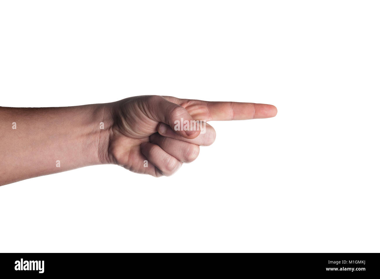 Pointing index finger isolated on white background Stock Photo