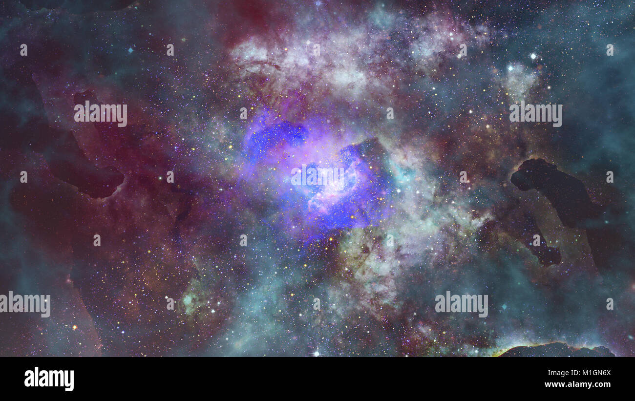 Starry deep outer space - nebula and galaxy Stock Photo - Alamy