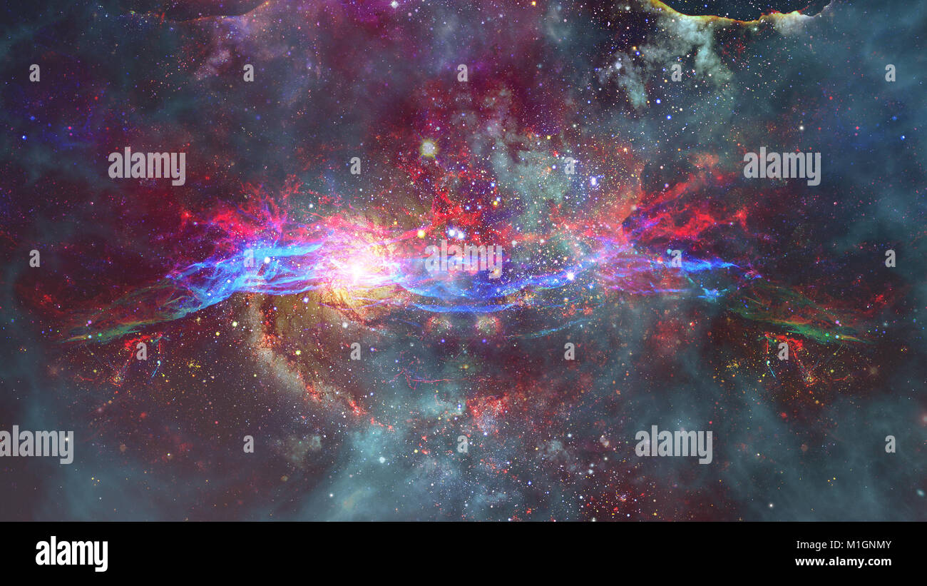 Starry deep outer space - nebula and galaxy Stock Photo - Alamy