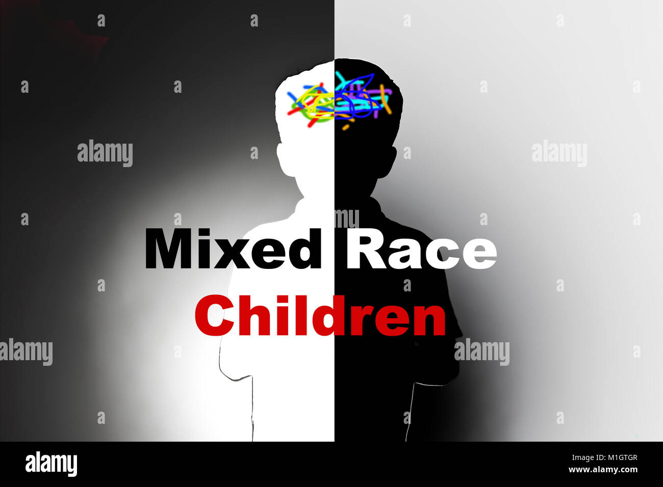 mixed race children ethnic heritage and racial discrimination, ethnic minority Stock Photo