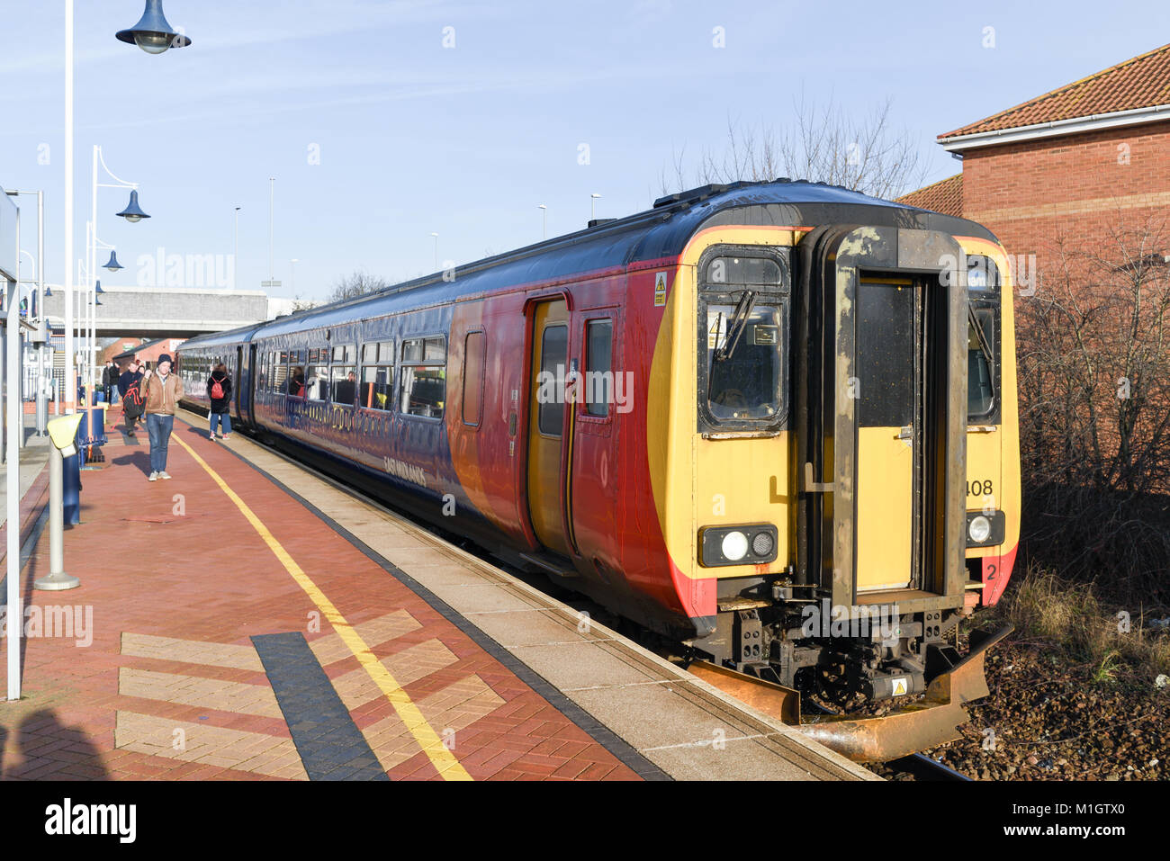 Hucknall Train And Tram Station in Nottinghamshire,UK. Stock Photo