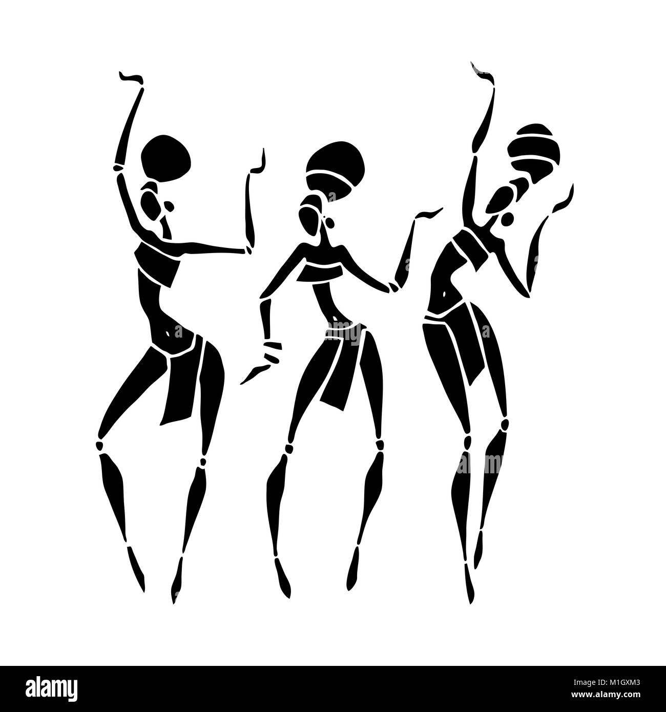African Woman Dancing Silhouette