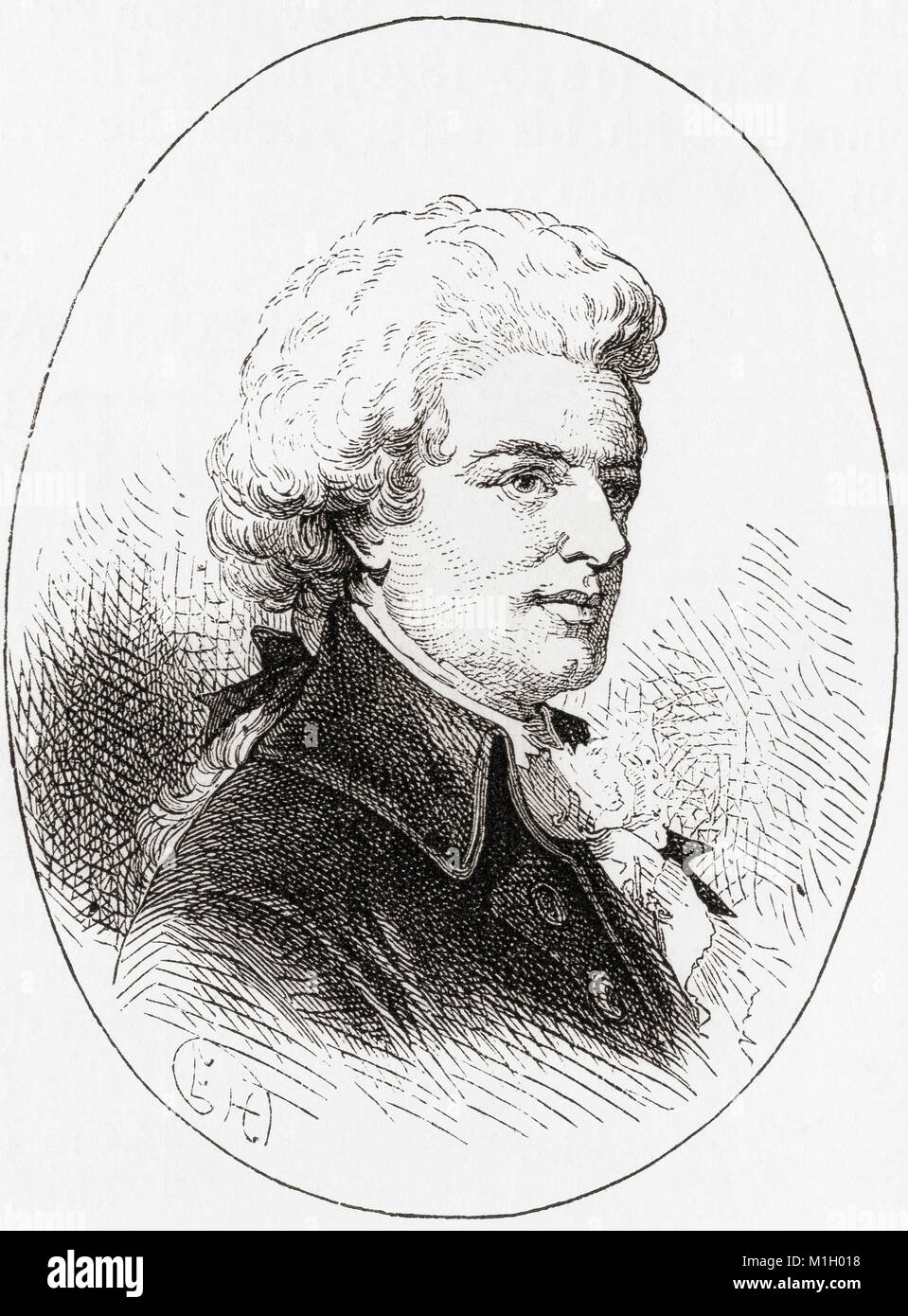 Wolfgang Amadeus Mozart, 1756 –1791, baptised as Johannes Chrysostomus Wolfgangus Theophilus Mozart. Prolific and influential composer of the Classical era.  From Ward and Lock's Illustrated History of the World, published c.1882. Stock Photo