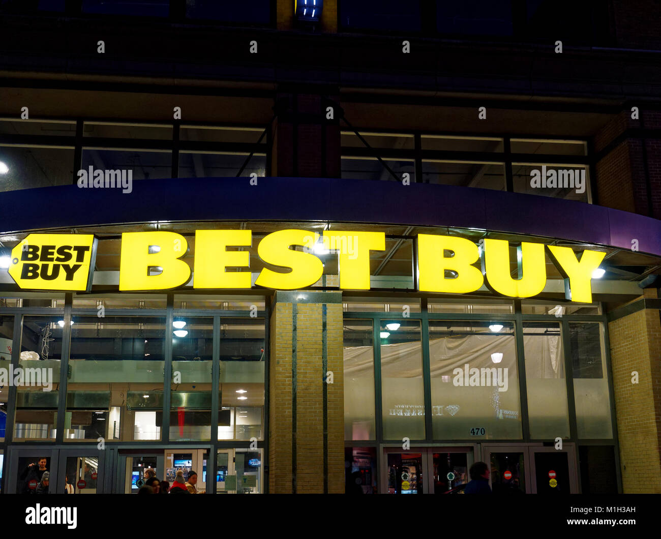 Outdoor sign for Best Buy electronic store in Montreal,Canada Stock Photo
