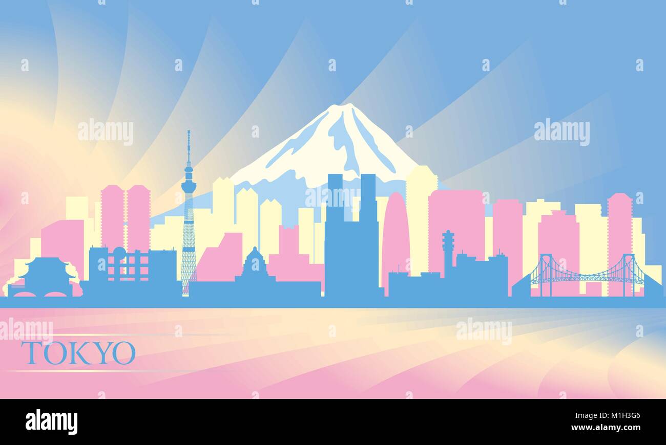 Tokyo city skyline. Vector silhouette illustration Stock Vector