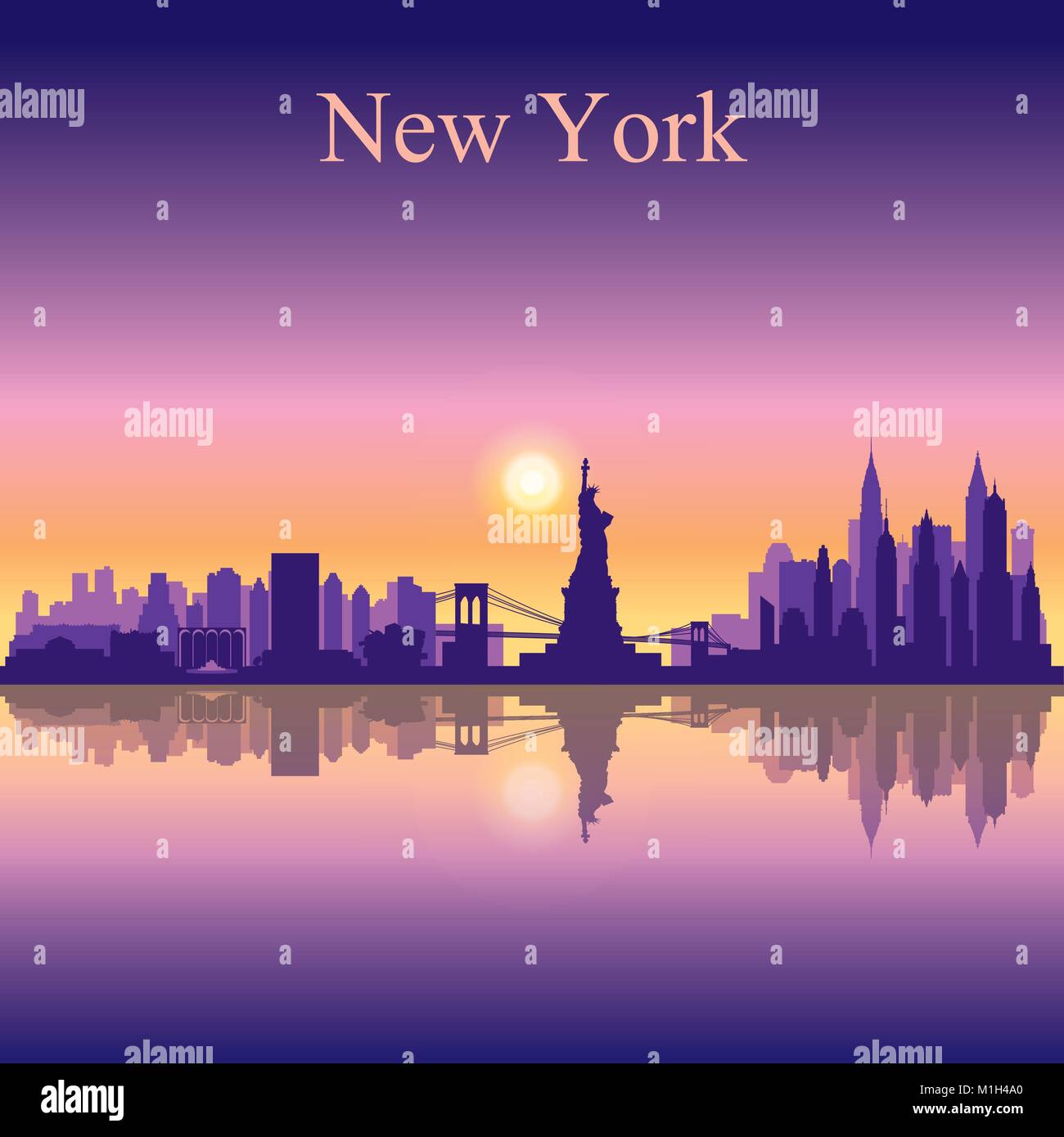 New York City Skyline Silhouette Background Vector Illustration Stock Vector Image Art Alamy