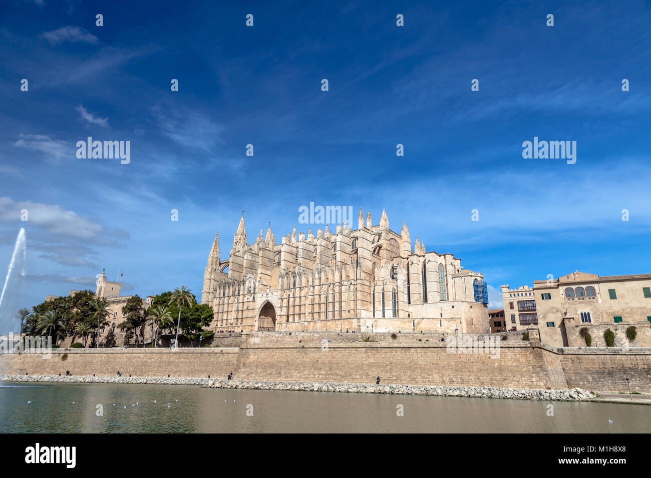 Famous Cathedral La Seu in Palma de Mallorca Stock Photo