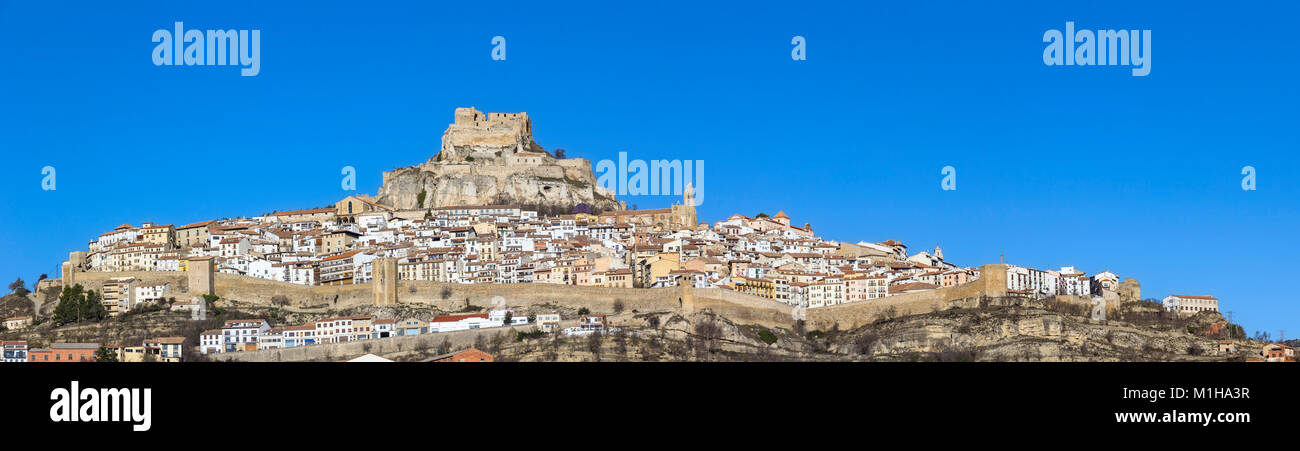 Beautiful mountain village Morella in the Spanish province Castellón (Valencian Country). Stock Photo