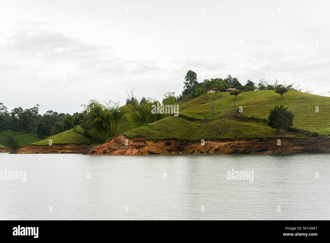 Guatape Dam Landscape in Antioquia Stock Photo