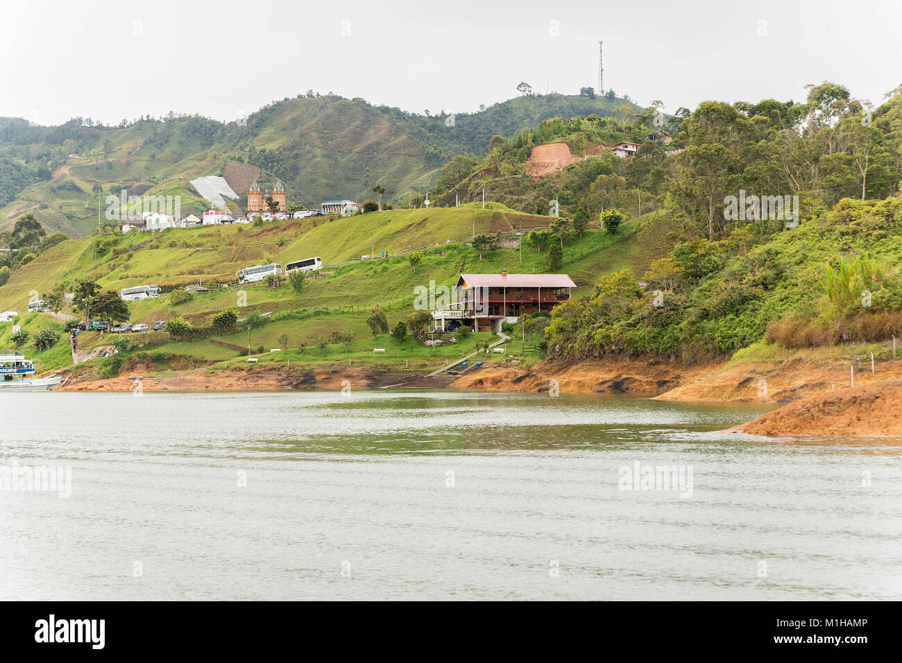 Guatape Dam Landscape in Antioquia - Colombia Stock Photo