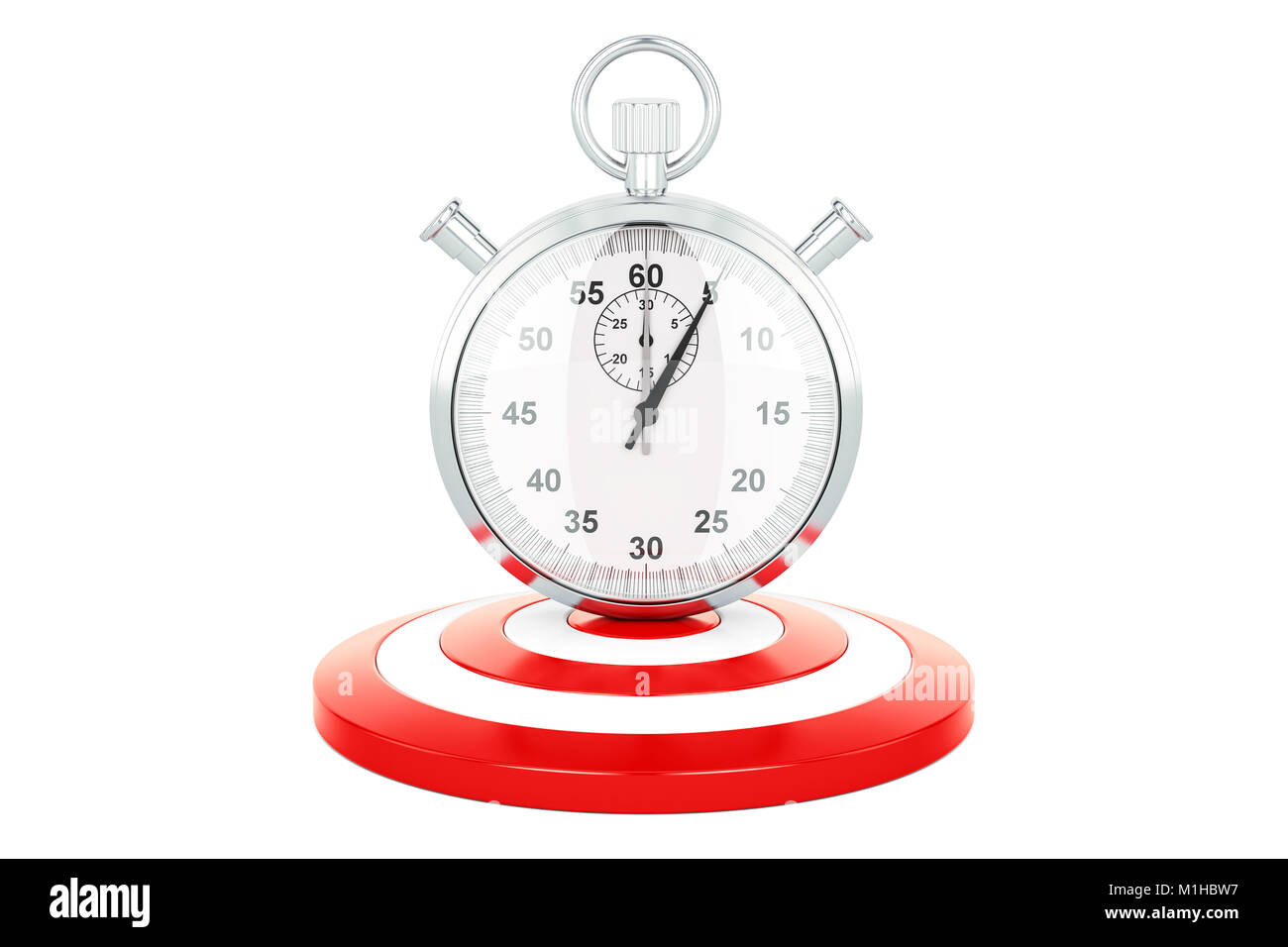 Stopwatch and target, strategy and success concept, 3D rendering