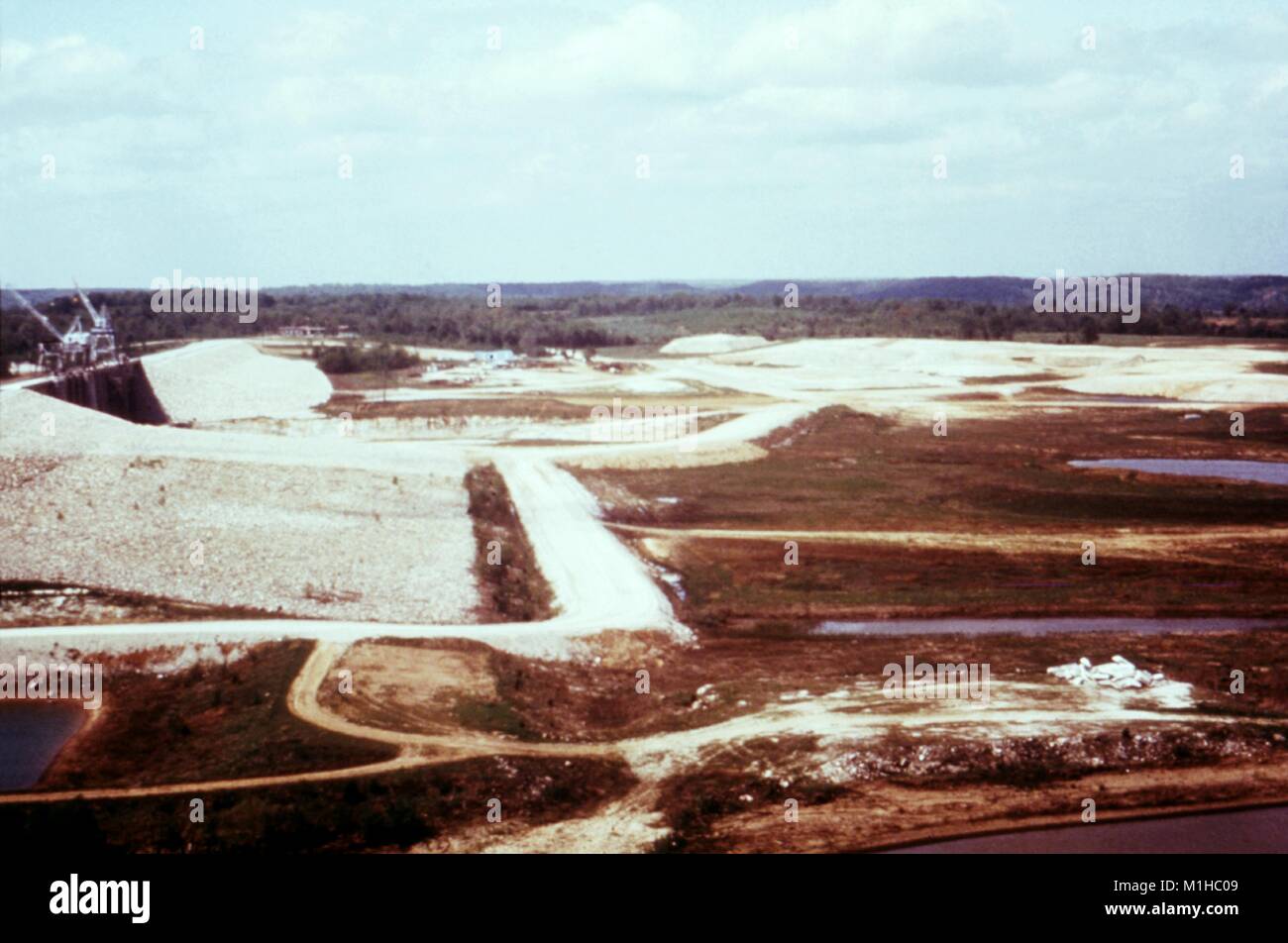 Construction site of the Truman Dam, Osage River, Warsaw, Missouri