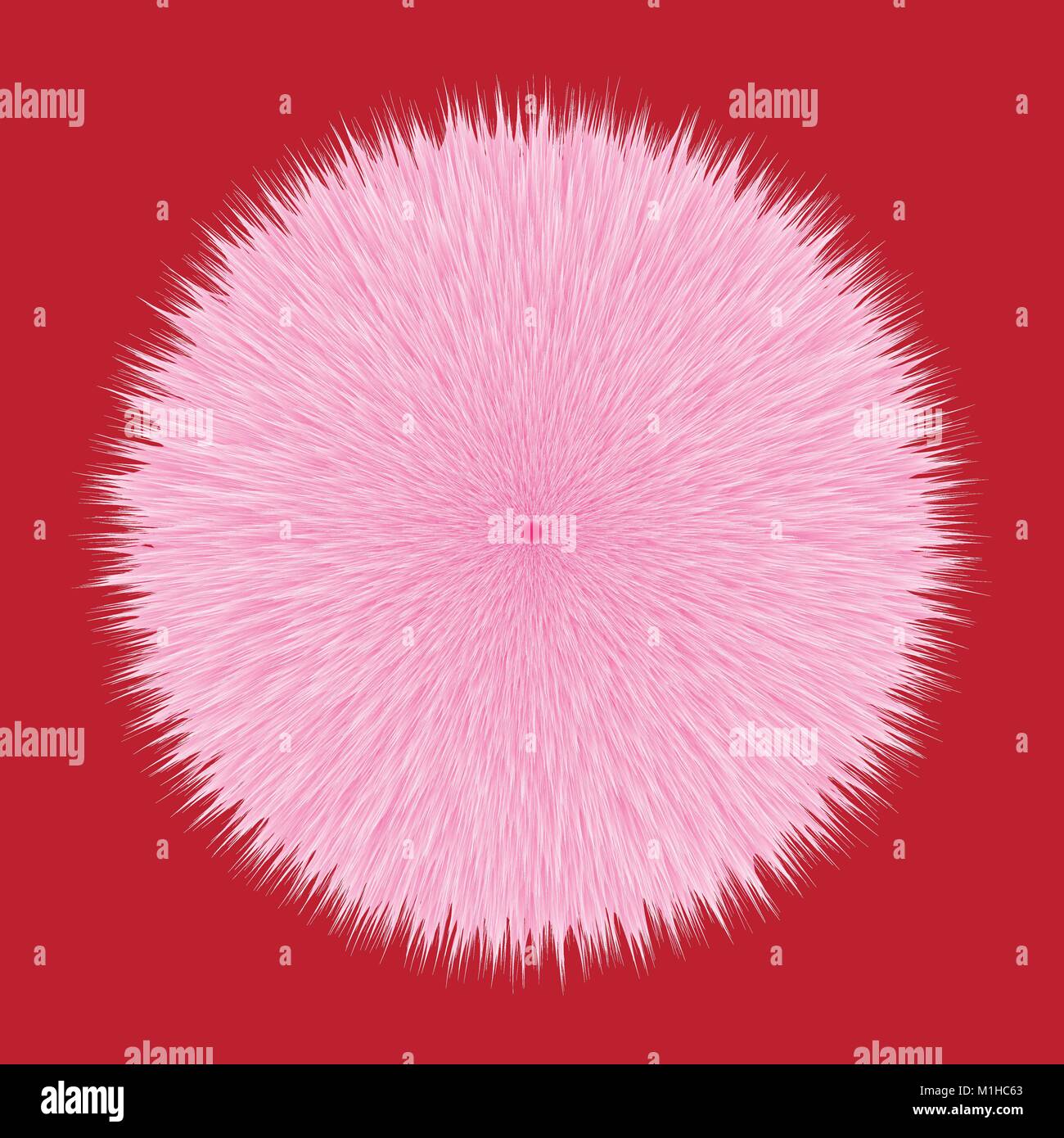 Pink Fluffy Vector Hair Ball Stock Vector