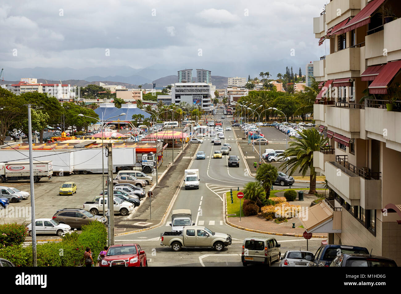 Rue Georges Clemenceau, Noumea, New Caledonia (Nouvelle-Caledonie) Stock Photo