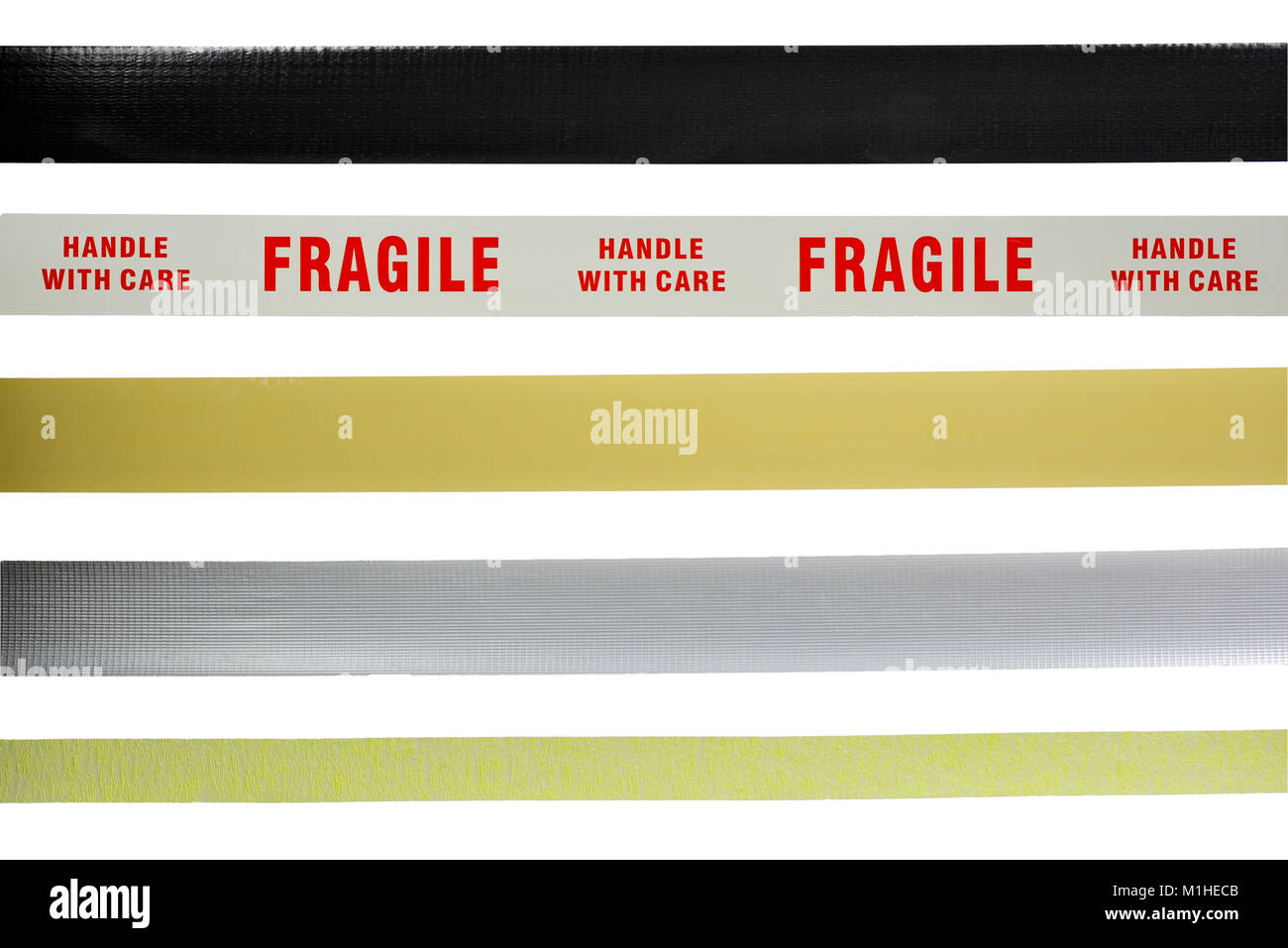 A different kind of adhesive tape on a white background Stock Photo Alamy