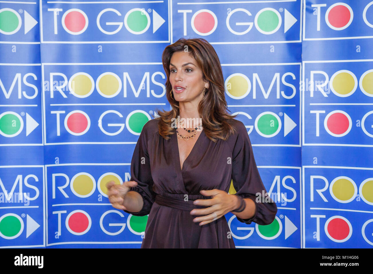 Miami Florida,Rooms To Go,furniture business,home furnishings,Cindy Crawford,celebrity personal appearance,product,products,special,competing,competit Stock Photo