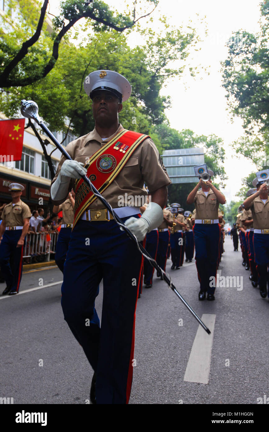 U.S. Marine Staff Sgt. Toree Mathis, drum major with the U.S. Marine