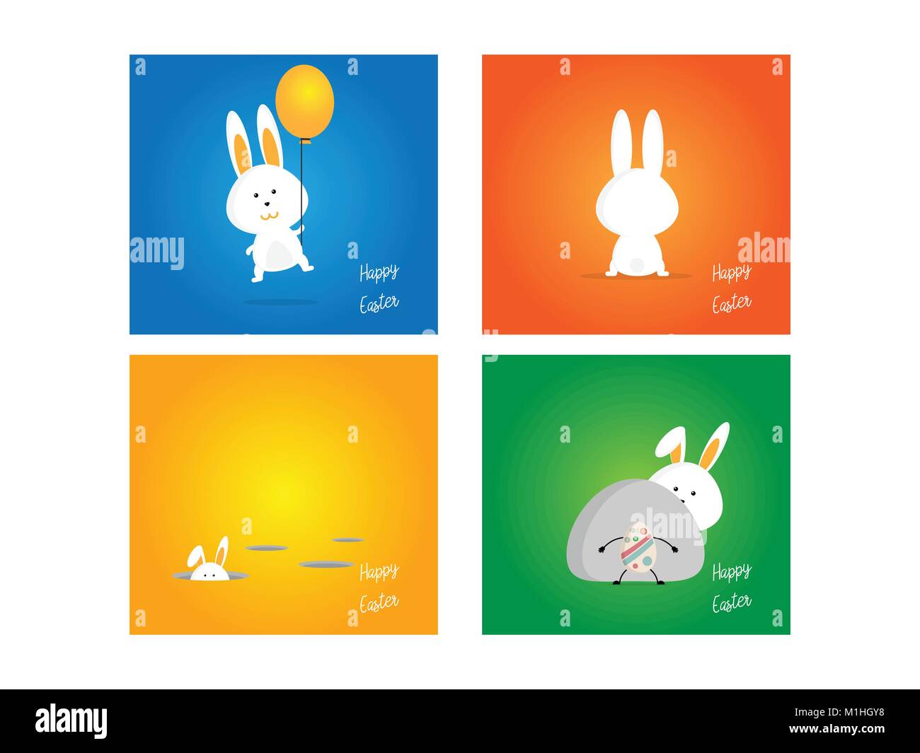 illustration of easter rabbit, bunny on colorful background Stock ...