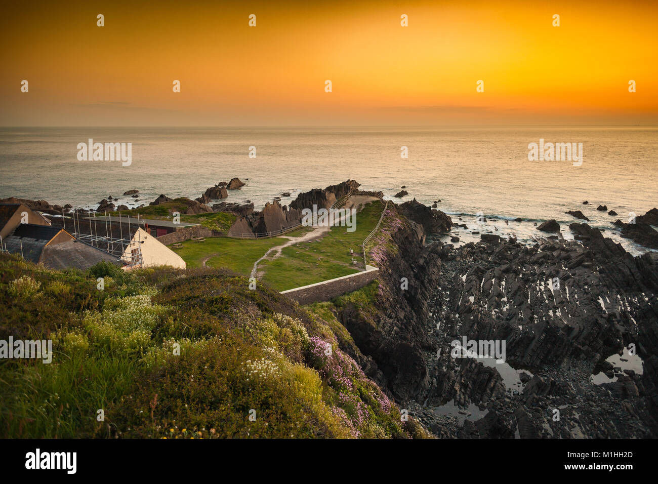 Hartland Quay, Devon, UK. Sunset Stock Photo Alamy