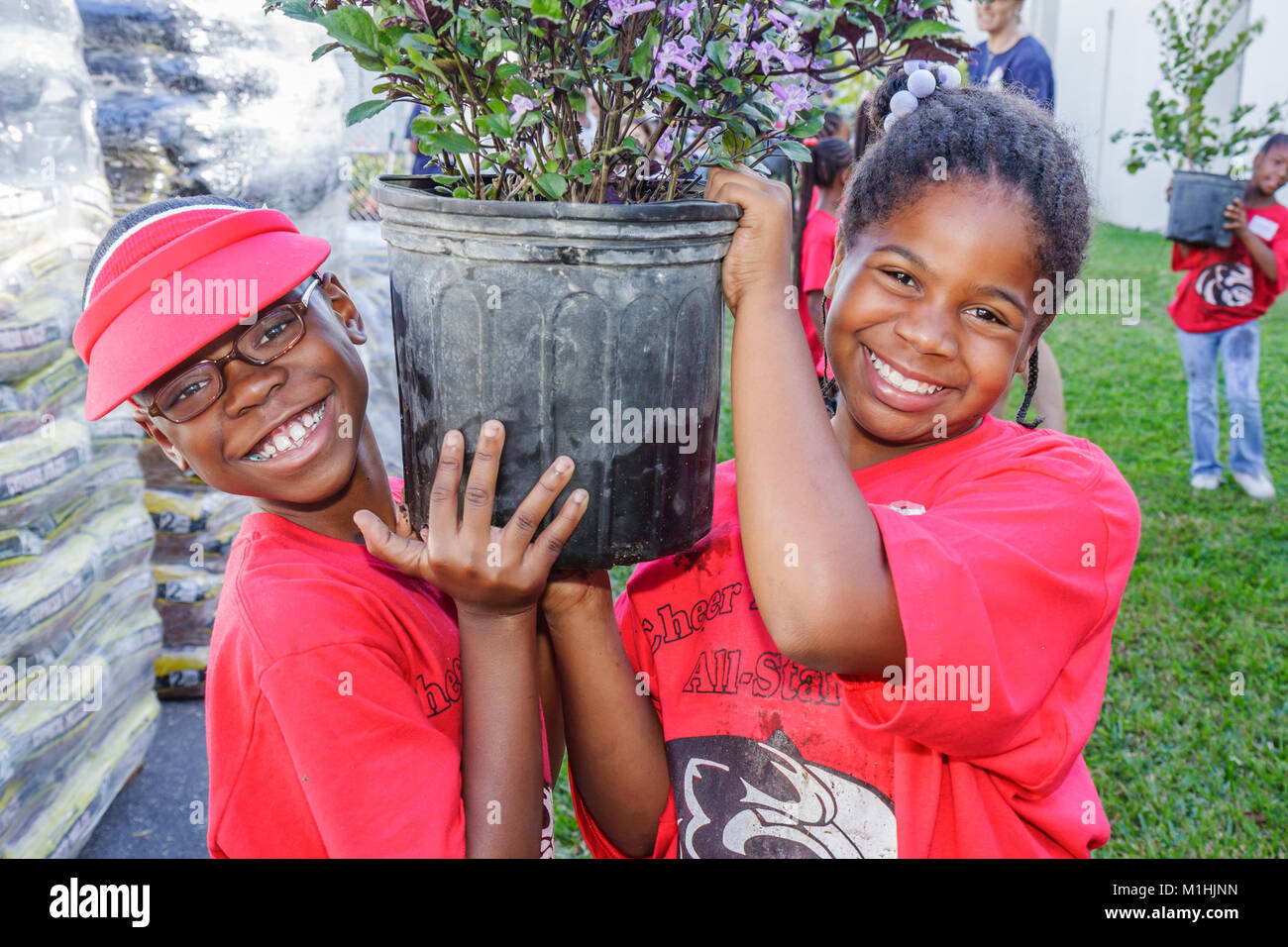 Student students pupil planting hi-res stock photography and images - Alamy