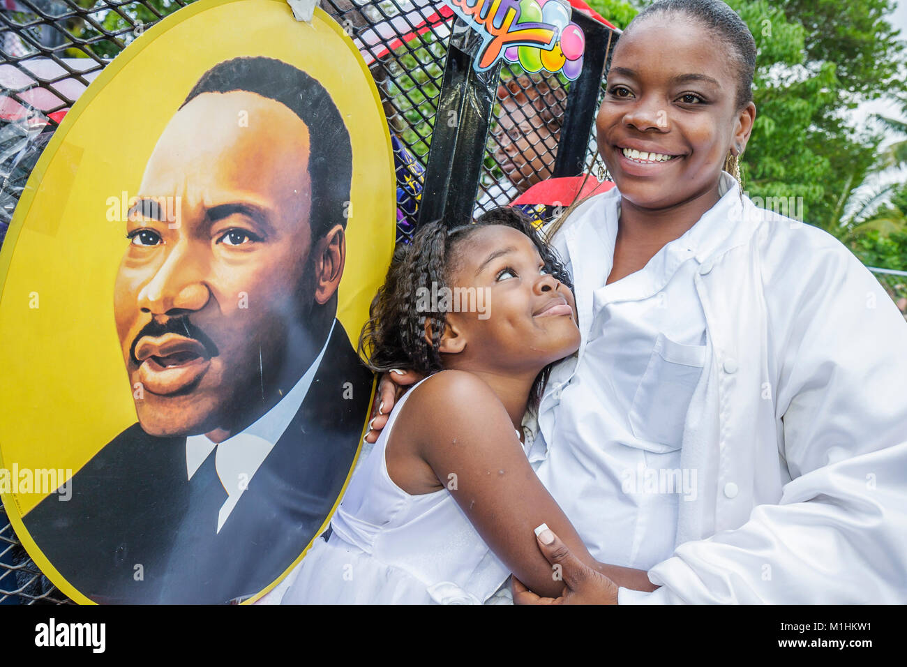 Miami Florida,Liberty City,Martin Luther King Jr. Parade,participant,community event,Black Blacks African Africans ethnic minority,girl girls,youngste Stock Photo