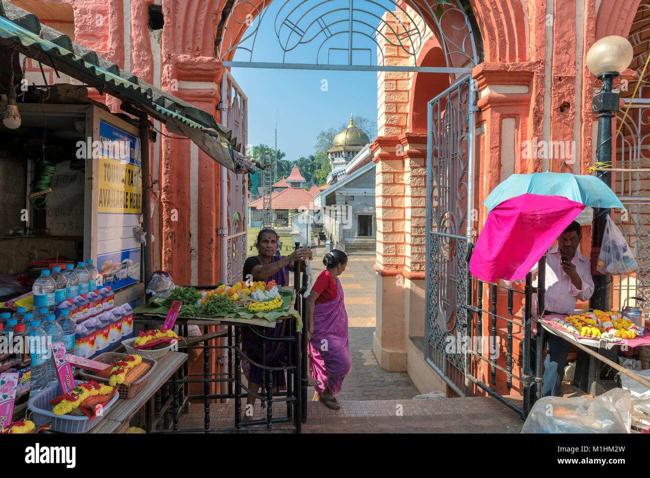 Shri Mahalsa hindu temple in Ponda, Goa, India. Stock Photo