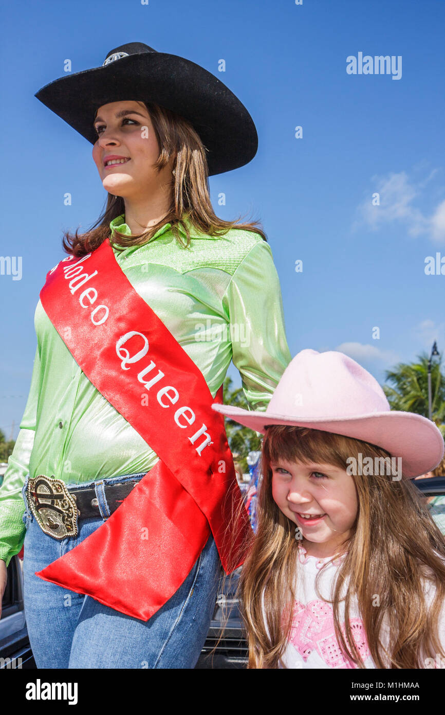 Miami Florida,Homestead,Rodeo Parade,participant,community tradition,queen,beauty,contestant,role model,teen teens teenager teenagers girl girls,young Stock Photo