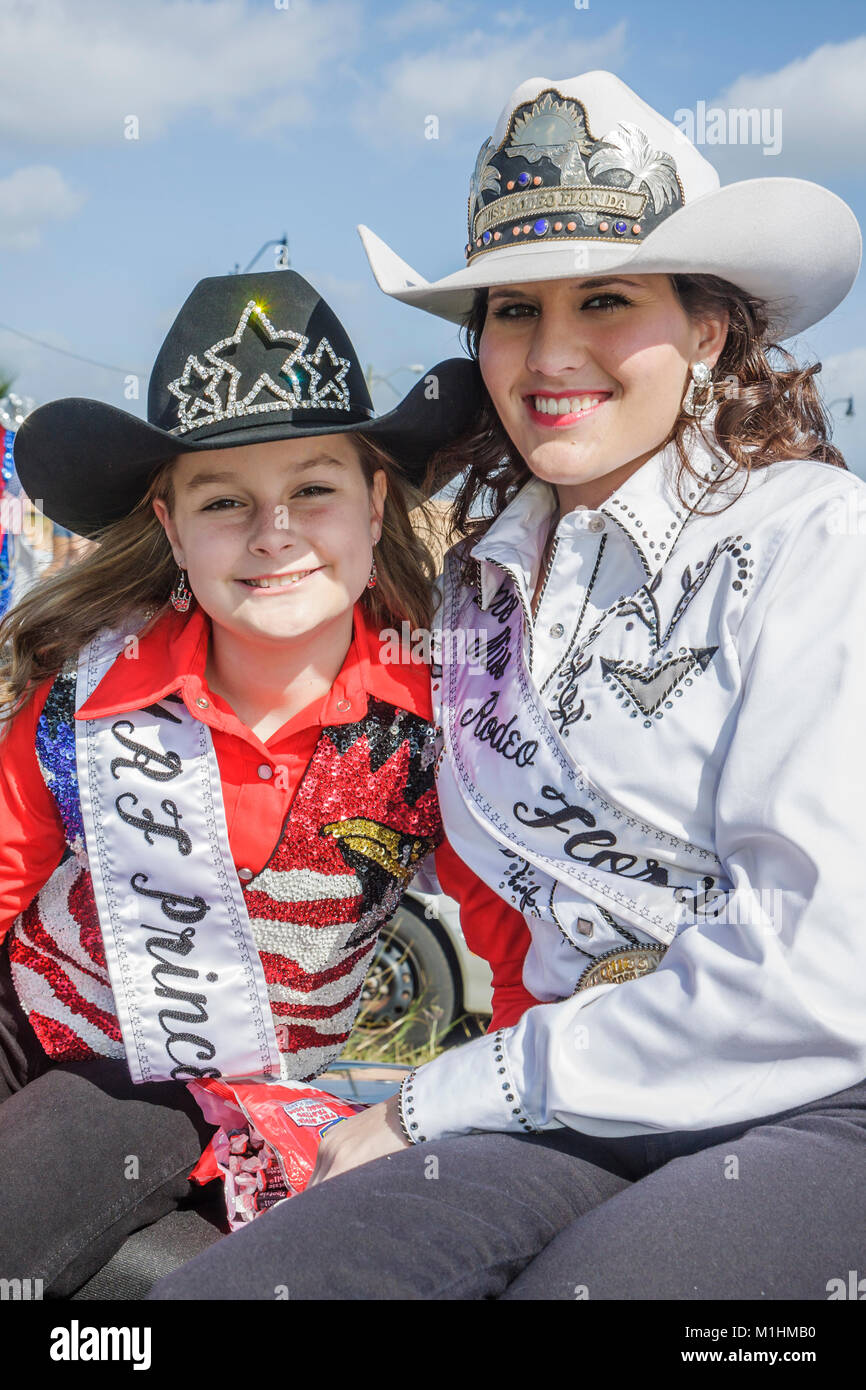 Miami Florida,Homestead,Rodeo Parade,participant,community tradition,princess,beauty,contestant,role model,teen teens teenager teenagers girl girls,yo Stock Photo