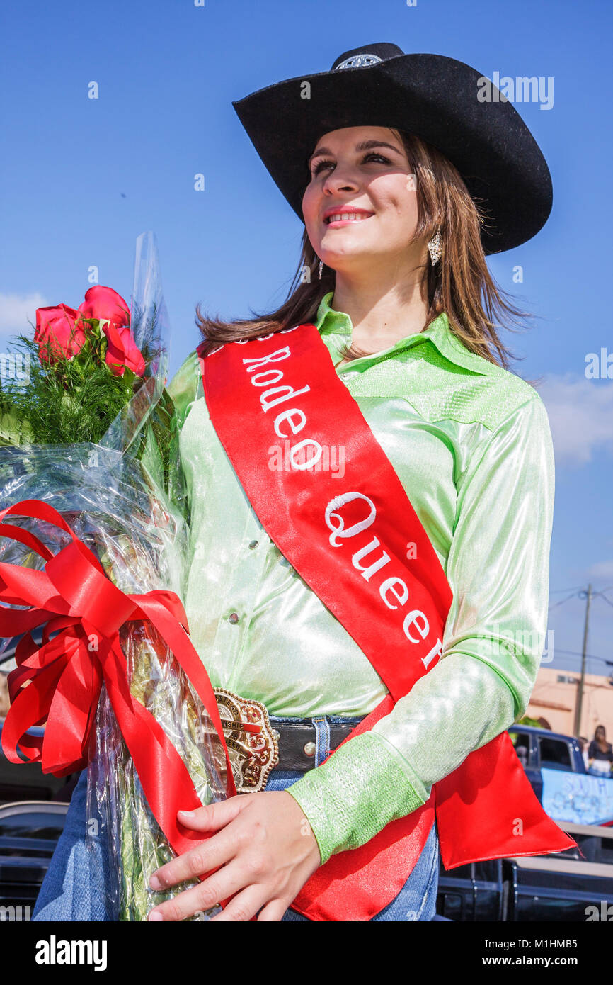 Miami Florida,Homestead,Rodeo Parade,participant,community event,tradition,rodeo queen,beauty,contestant,teen teens teenage teenager teenagers youth a Stock Photo