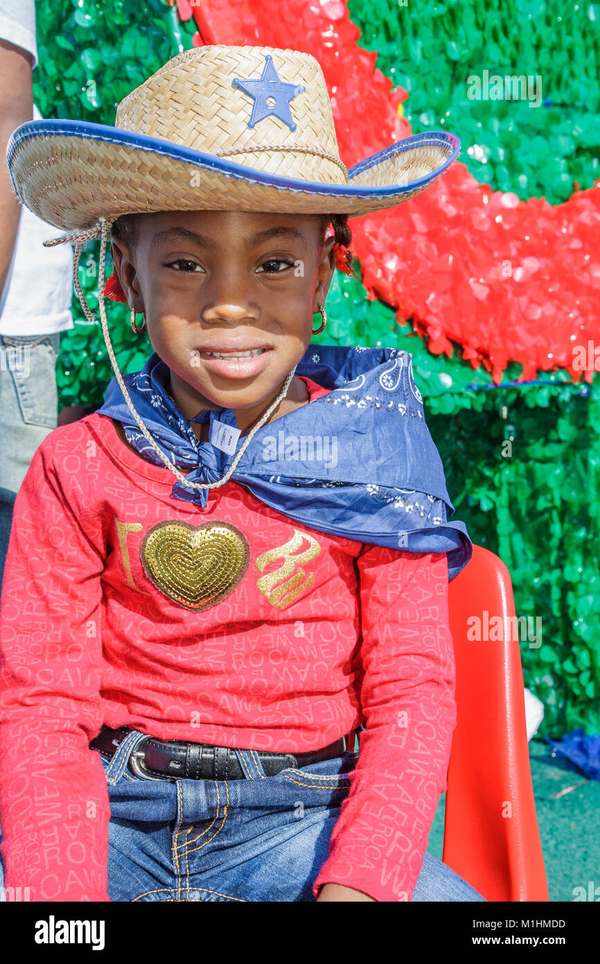 Miami Florida,Homestead,Rodeo Parade,participant,community event,tradition,Black Blacks African Africans ethnic minority,boy boys lad lads male kid ki Stock Photo
