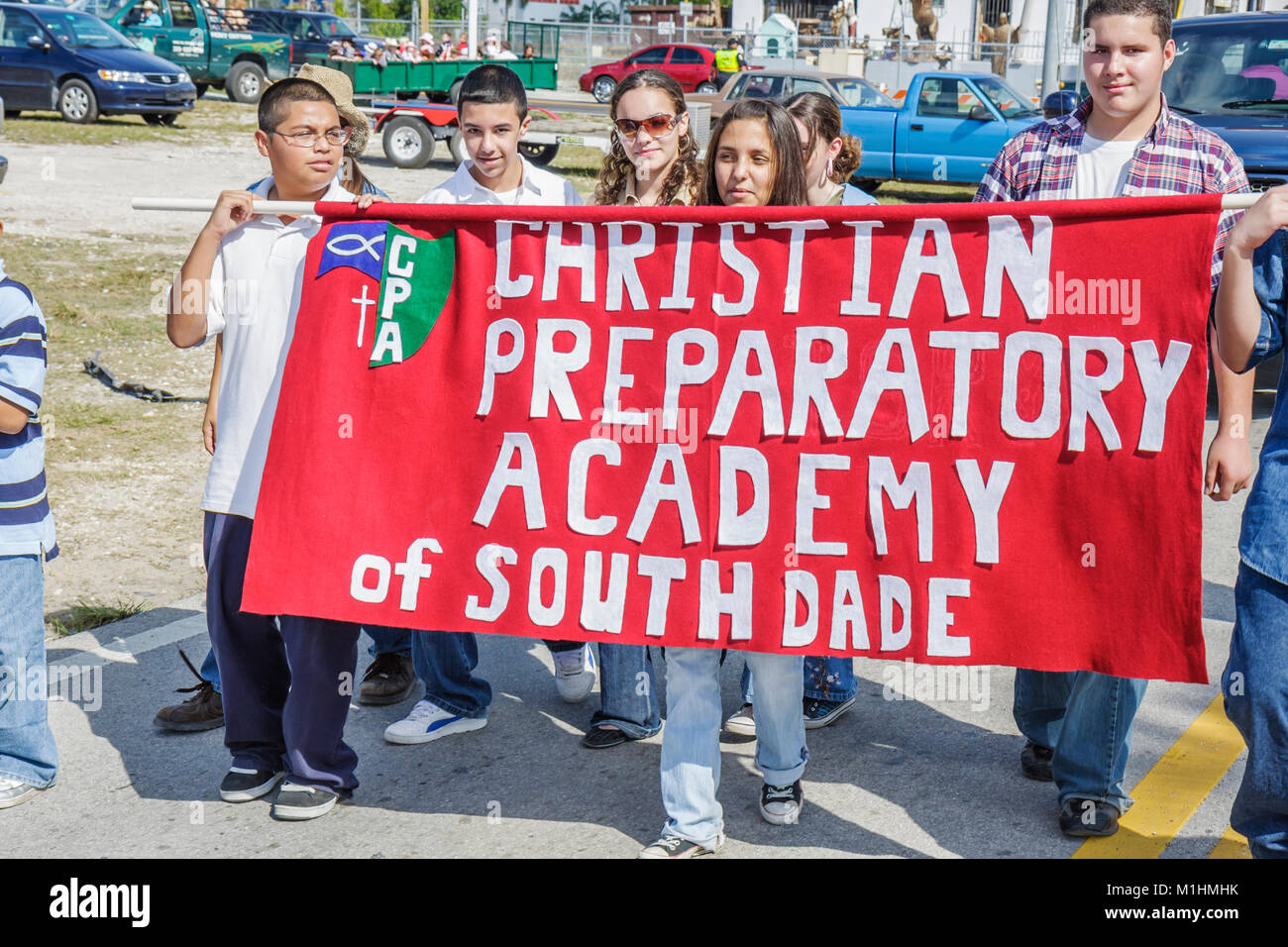 Tradition Christian School Academy Teens Banner Hispanic Boy Girl