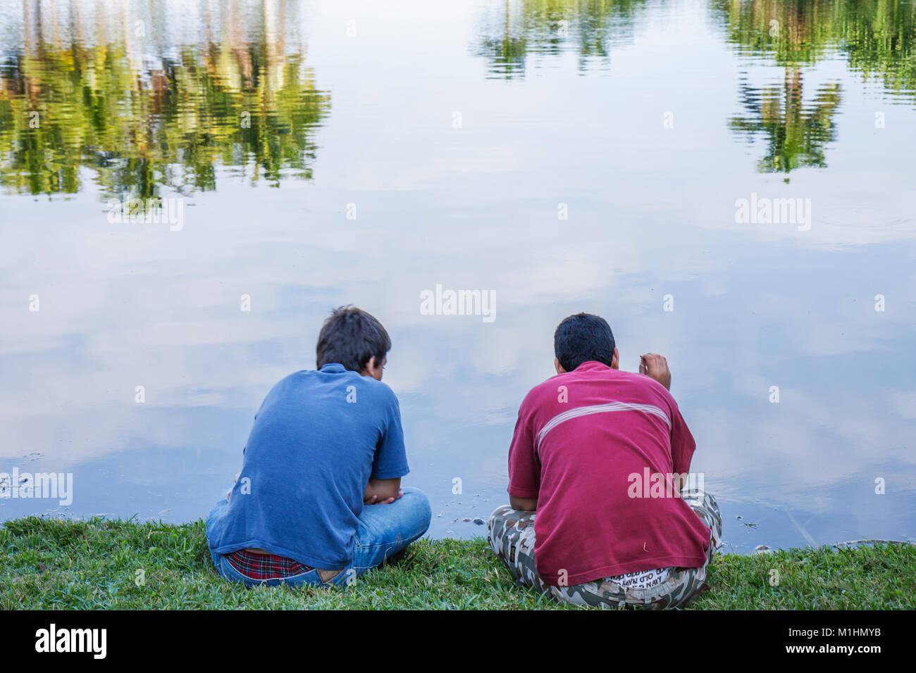Florida,Coral Gables,Fairchild Tropical Botanic Garden,Hispanic teen teens teenager teenagers boy boys,male kid kids child children youngster youngste Stock Photo