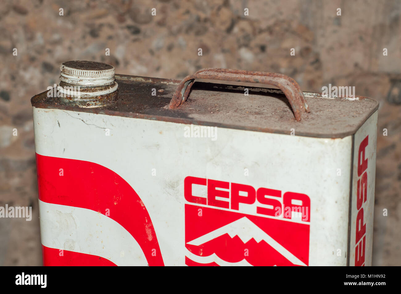 motor oil can cepsa brand Stock Photo