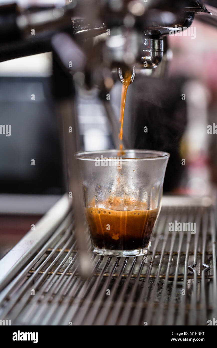 Detail of preparing espresso Stock Photo - Alamy