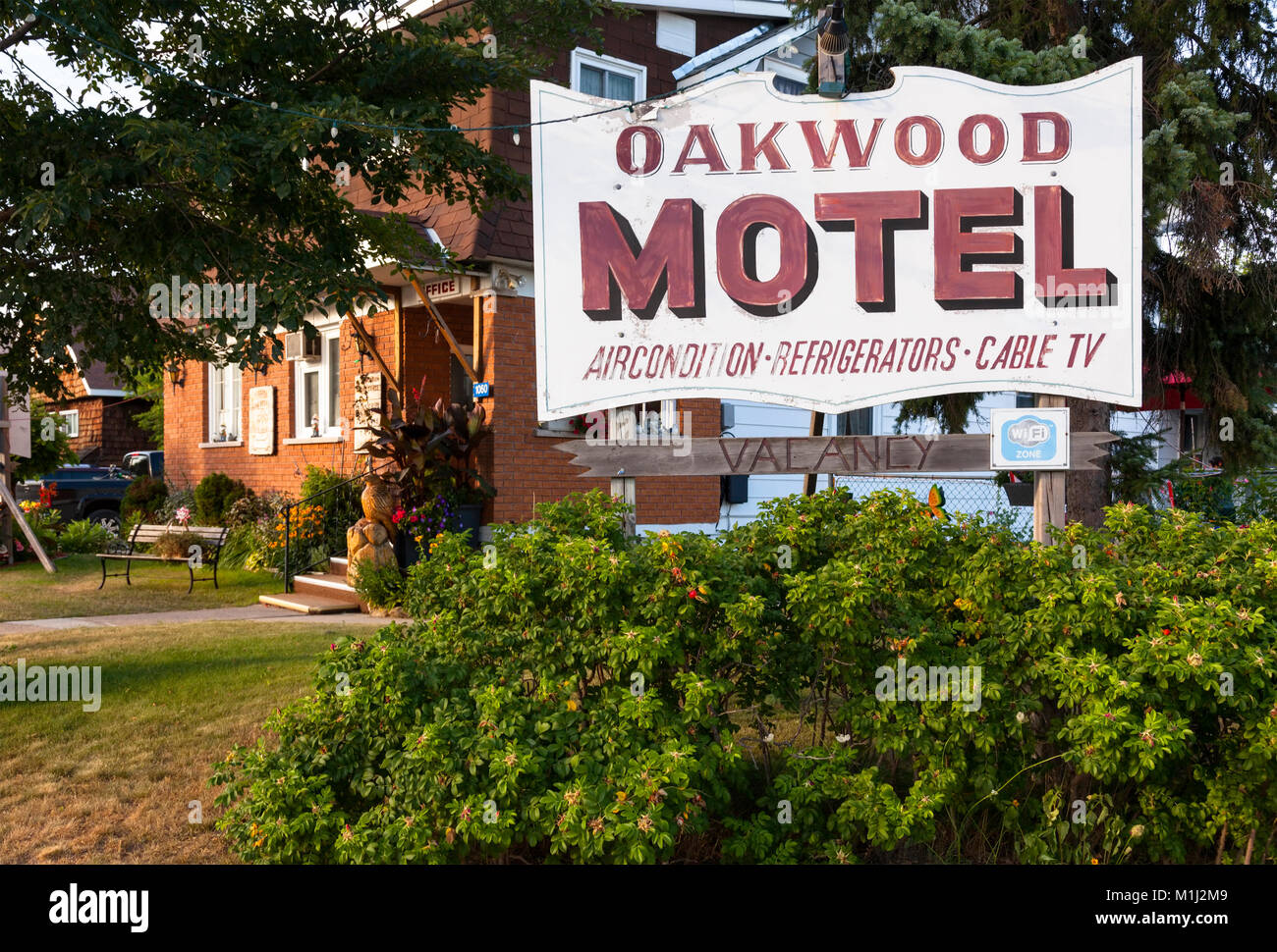 The Oakwood Motel in Gravenhurst, Ontario, Canada. Stock Photo