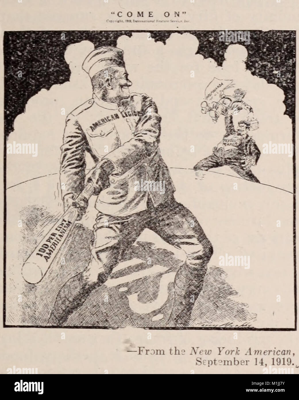 1919 Cartoon, First Red Scare, International Feature Service (14759950005)  (cropped Stock Photo - Alamy