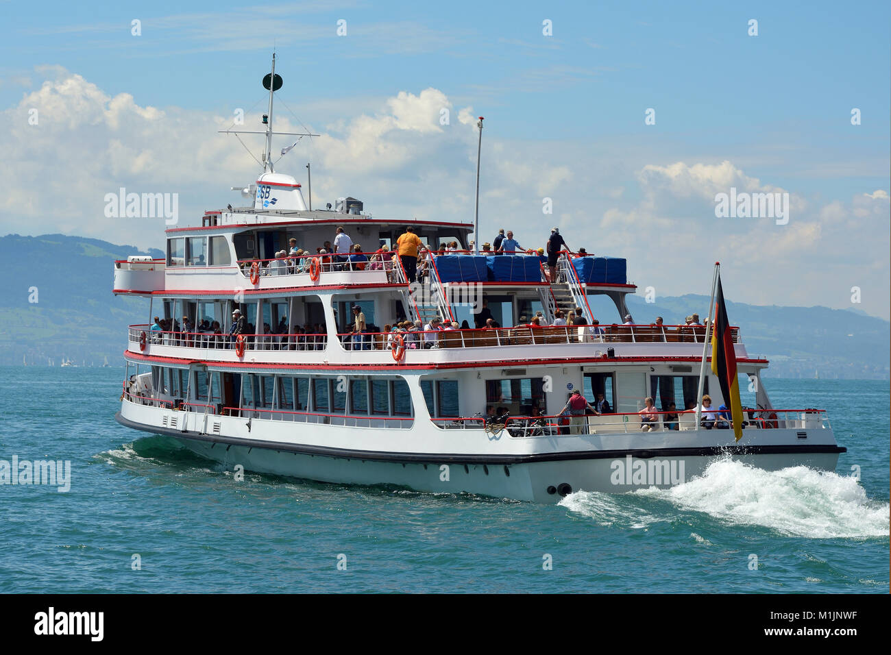 Passenger ship on Lake Constance near Lindau - Germany. Stock Photo